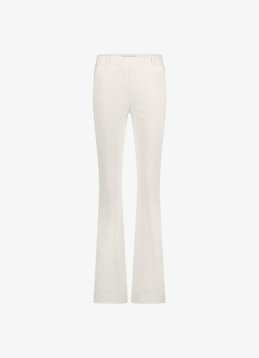 Studio Anneloes High waist flared fit broek met steekzakken - voorkant 3 gebroken wit