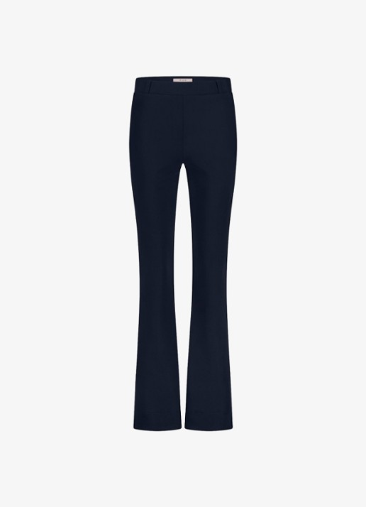Studio Anneloes High waist flared fit broek met steekzakken - voorkant 2 donkerblauw
