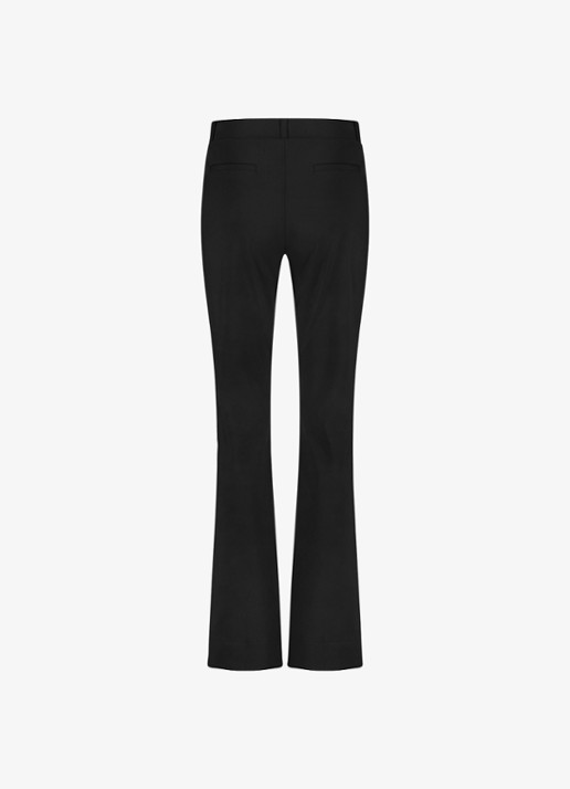 Studio Anneloes High waist flared fit pantalon met paspelzakken - achterkant zwart