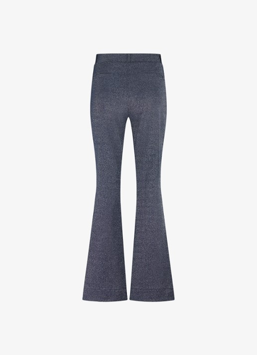Studio Anneloes High waist loose fit pantalon met lurex - achterkant 5 blauwgrijs