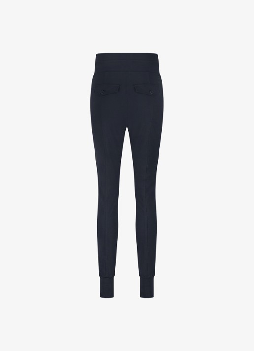 Studio Anneloes High waist tapered fit pantalon met steekzakken - detail 5 donkerblauw