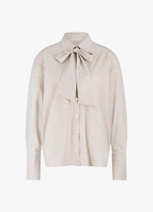 Studio Anneloes Hollis blouse met ruitdessin - voorkant 2 creme
