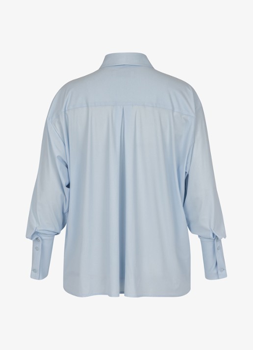 Studio Anneloes Hollis blouse met sjaalkraag - achterkant blauw