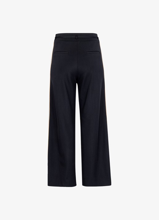 Studio Anneloes Iggy high waist wide fit broek met steekzakken - achterkant 3 zwart