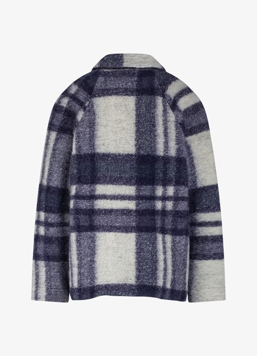Studio Anneloes Jack in wolblend met ruitdessin - achterkant blauw