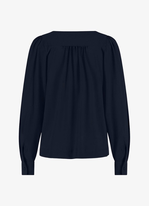 Studio Anneloes Les top met V-hals - detail 5 donkerblauw