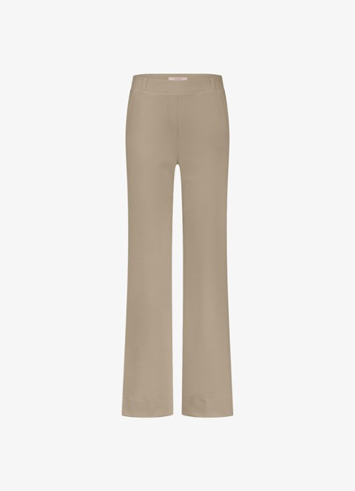 Studio Anneloes Lexie Bonded high waist staight fit pantalon - voorkant latte