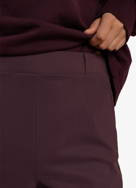 Studio Anneloes Lexie bonded trousers - detail 5 aubergine