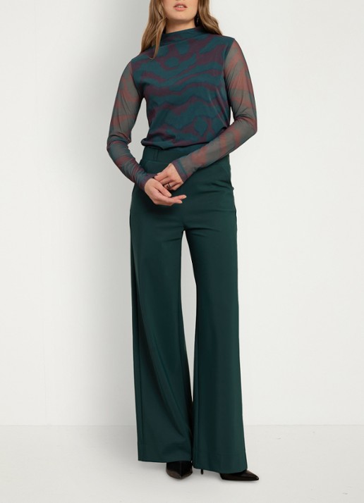 Studio Anneloes Lexie bonded trousers - detail 2 petrol