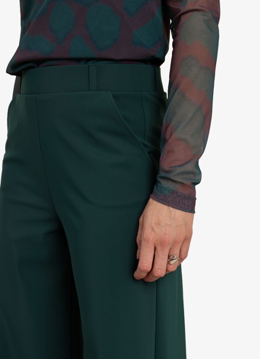 Studio Anneloes Lexie bonded trousers - detail 3 petrol