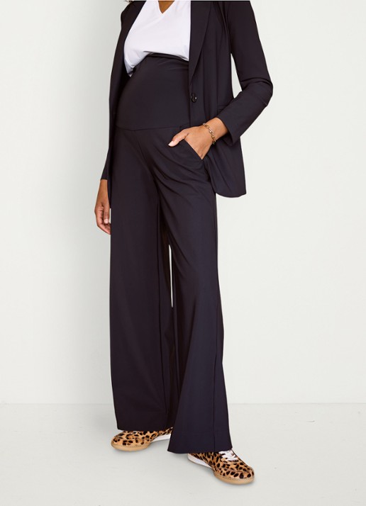 Studio Anneloes Lexie high waist wide fit pantalon met steekzakken