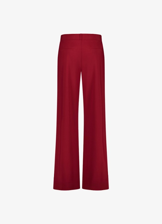 Studio Anneloes Lexie high waist wide fit pantalon met steekzakken - achterkant 3 rood