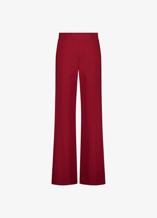 Studio Anneloes Lexie high waist wide fit pantalon met steekzakken - voorkant rood
