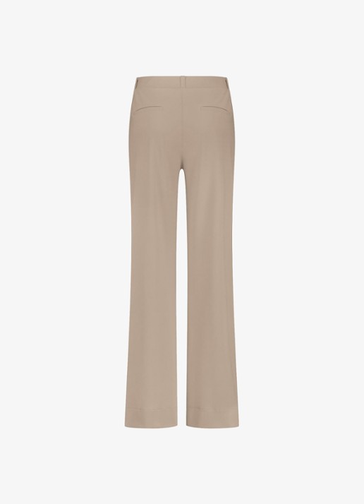 Studio Anneloes Lexie high waist wide fit pantalon met steekzakken - achterkant 2 lichtbruin