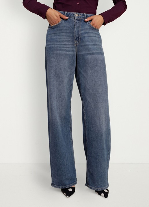 Studio Anneloes Lexie high waist wide leg jeans - voorkant 6 jeans