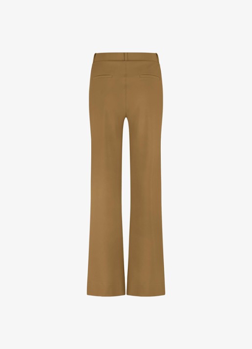 Studio Anneloes Lexie mid waist wide fit pantalon van travelstof - achterkant okergeel