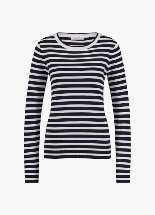 Studio Anneloes Luna longsleeve met streepprint - voorkant 5 zwart