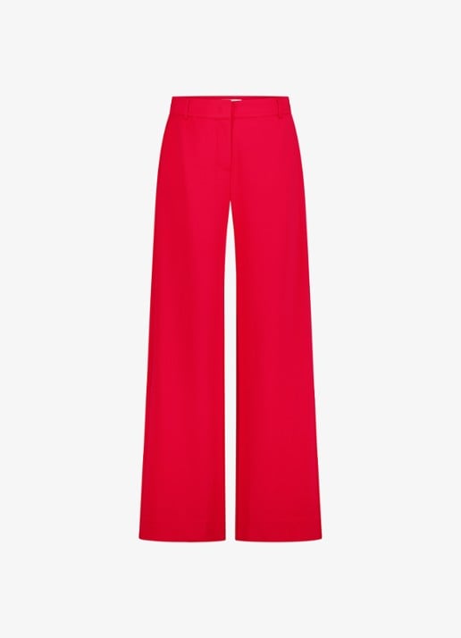Studio Anneloes Luz mid waist wide fit pantalon met steekzakken - voorkant 3 rood