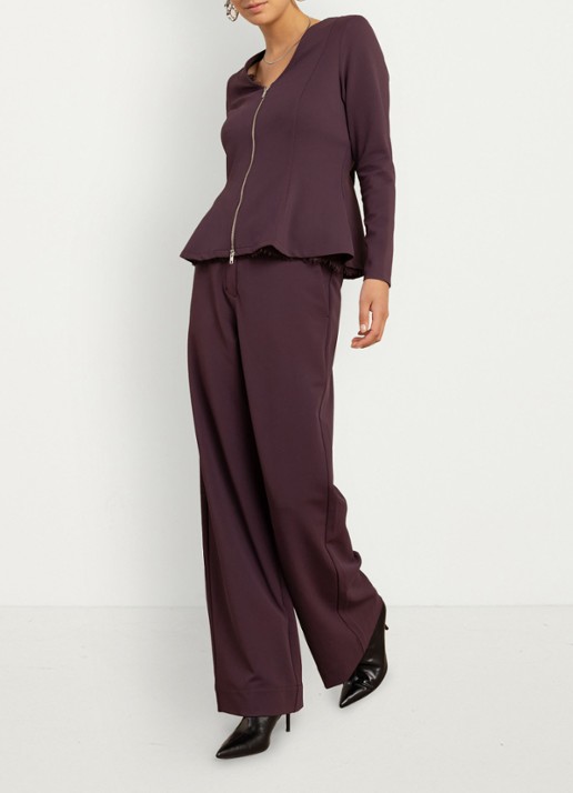 Studio Anneloes Luz twill trousers - voorkant 3 aubergine