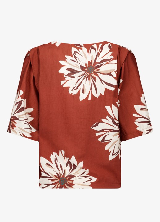 Studio Anneloes Maddi blouse met bloemenprint - detail 2 roestbruin