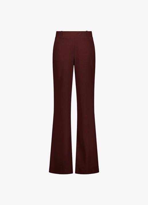 Studio Anneloes Marilon high waist loose fit pantalon met steekzakken - voorkant 4 bordeauxrood