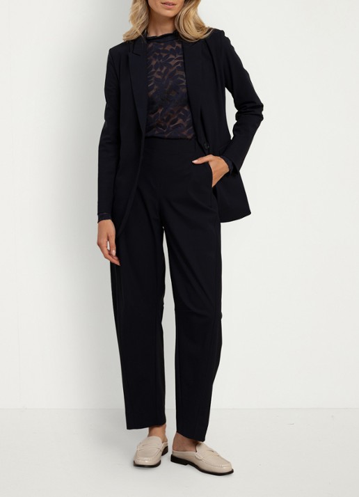 Studio Anneloes Marlise high waist straight fit pantalon - detail 5 turquoise