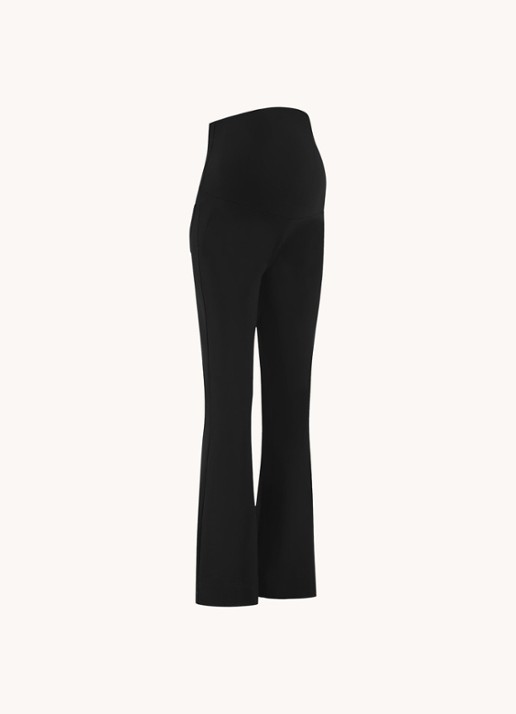 Studio Anneloes Maternity mid waist flared fit zwangerschapsbroek - voorkant 2 zwart