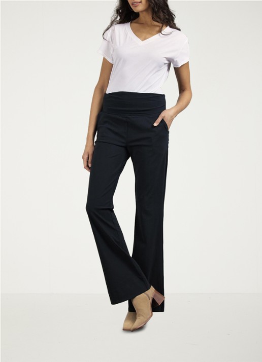 Studio Anneloes Maternity mid waist flared fit zwangerschapsbroek - voorkant 3 zwart