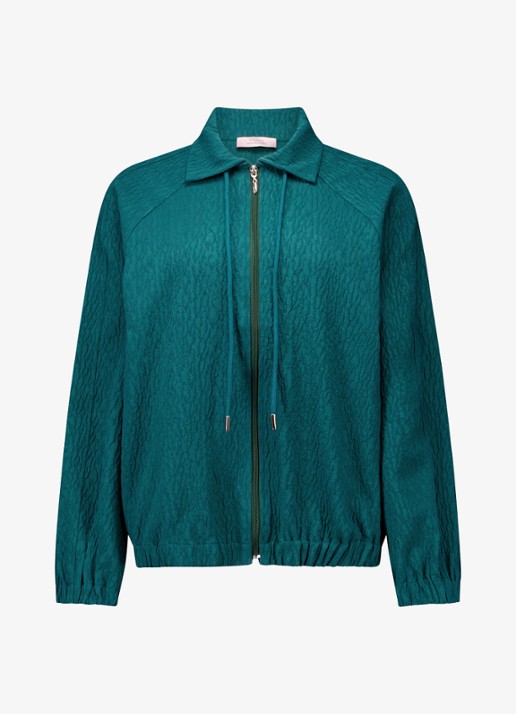 Studio Anneloes Maye bomberjack met structuur - voorkant 4 zeegroen