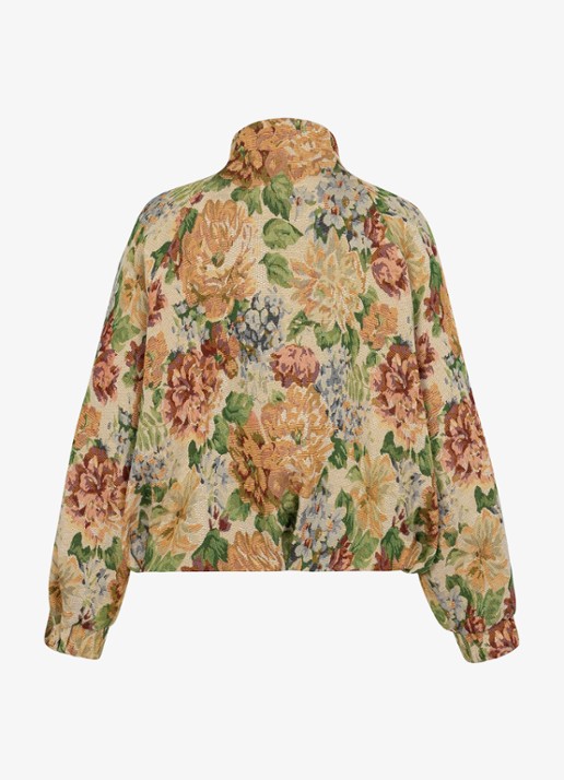 Studio Anneloes Mela bomberjack met bloemenprint - achterkant oranje