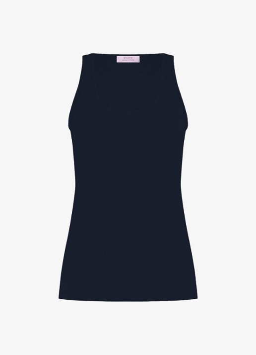 Studio Anneloes Nova tanktop met ronde hals - voorkant 2 donkerblauw