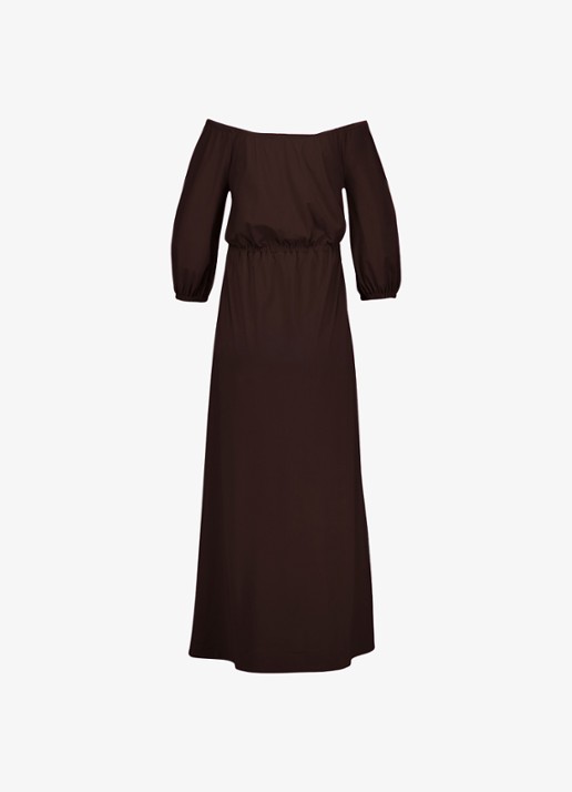 Studio Anneloes Off shoulder midi jurk met stretch - achterkant 3 bruin
