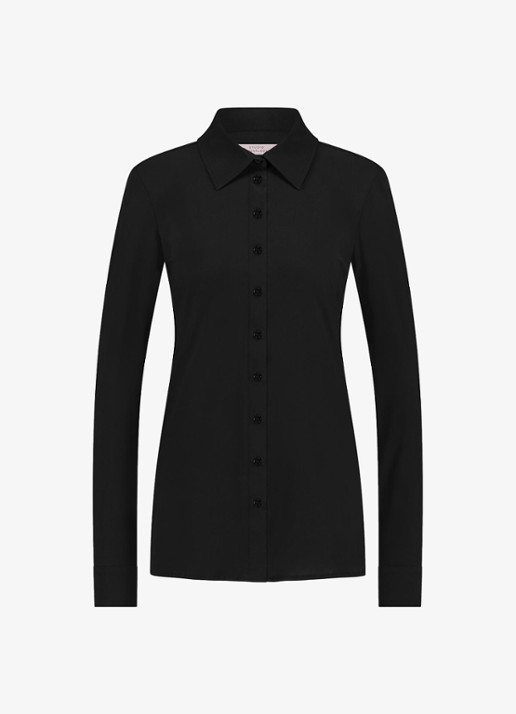 Studio Anneloes Poppy blouse met kraag - voorkant zwart