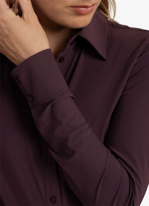 Studio Anneloes Poppy blouse met stretch - detail 5 aubergine