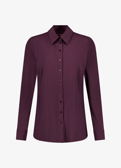 Studio Anneloes Poppy blouse met stretch - voorkant 2 aubergine