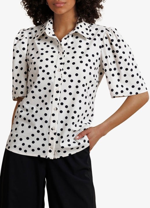 Studio Anneloes Poppy dot blouse met vlindermouwen - detail multicolor