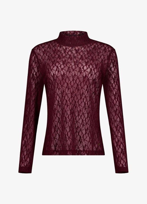 Studio Anneloes Reagan top van kant - voorkant 3 aubergine