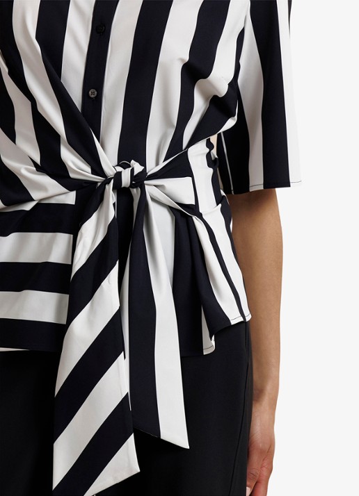 Studio Anneloes Reda stripe butterfly blouse met gestrikt detail en streepprint - detail 5 multicolor