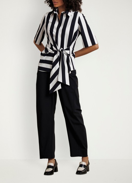 Studio Anneloes Reda stripe butterfly blouse met gestrikt detail en streepprint - voorkant 3 multicolor