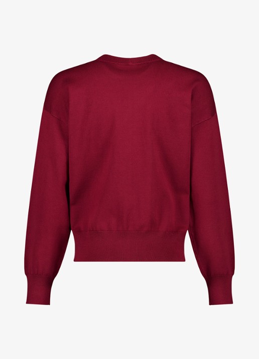 Studio Anneloes Ruth fijngebreide pullover met ronde hals - achterkant cranberryrood