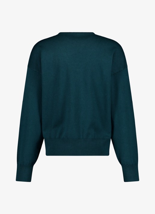 Studio Anneloes Ruth vneck pullover - achterkant 3 petrol