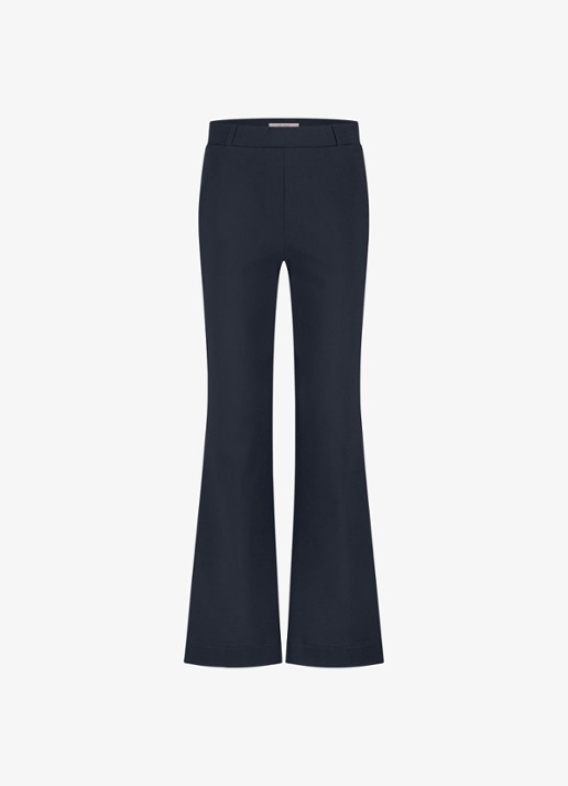 Studio Anneloes Sally mid waist straight fit broek van travelstof - voorkant blauw