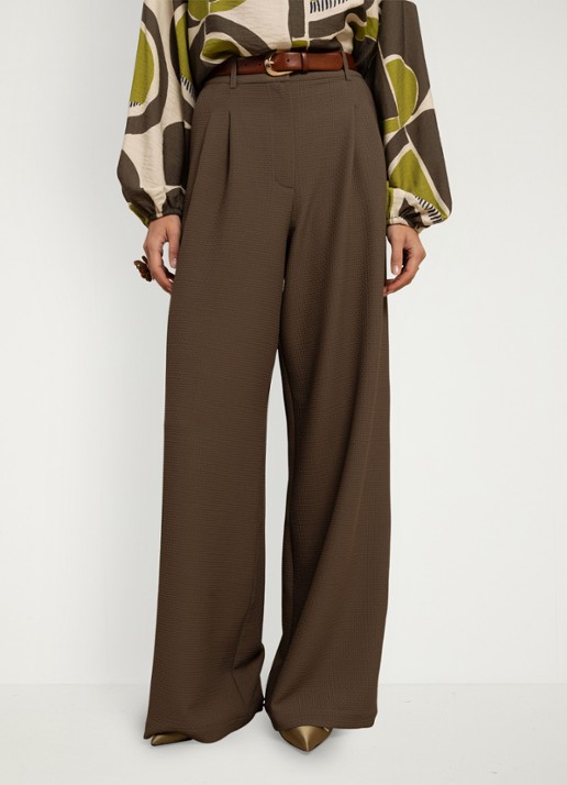 Studio Anneloes Skye high waist wide fit pantalon met structuur