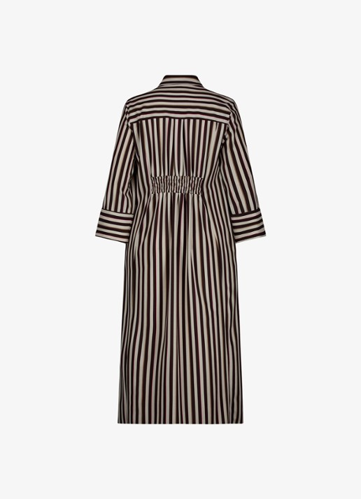 Studio Anneloes Soof midi blousejurk met steekzakken - achterkant 3 donkerbruin