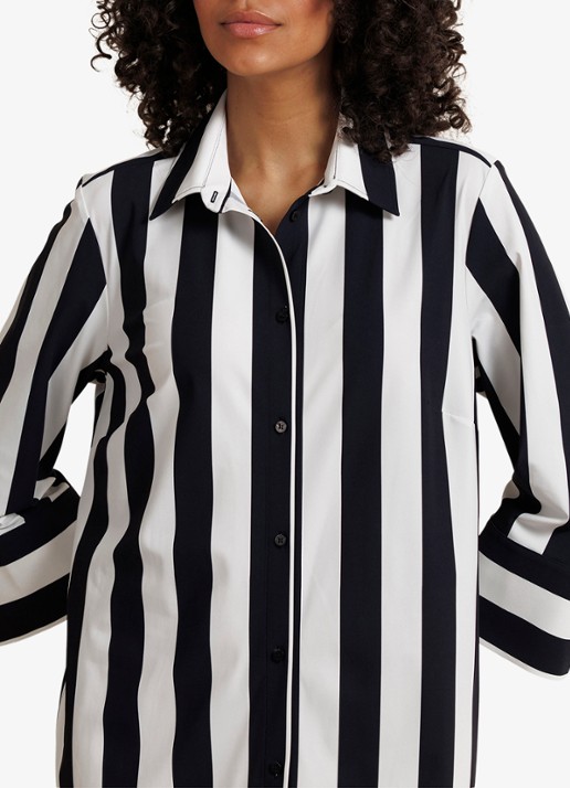 Studio Anneloes Soof stripe dress midi blouse jurk met streepprint