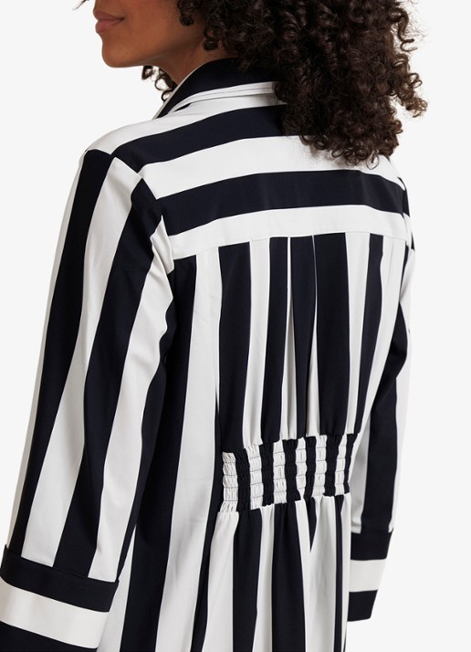 Studio Anneloes Soof stripe dress midi blouse jurk met streepprint - detail 3 multicolor