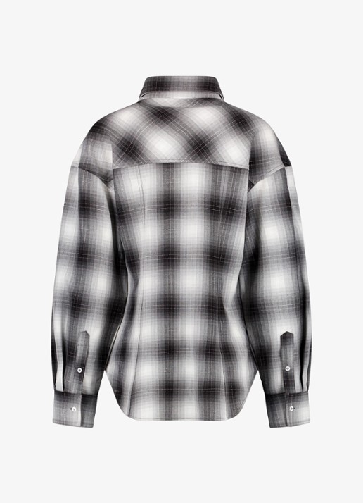 Studio Anneloes Tally blouse met ruit dessin en lurex - achterkant grijs