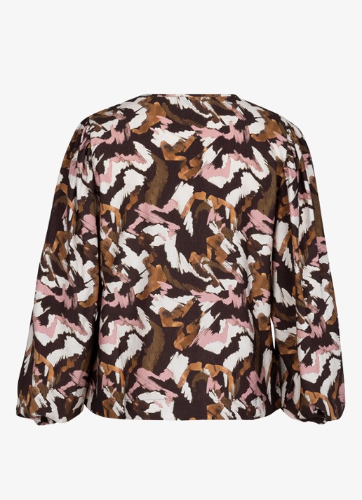 Studio Anneloes Tuniek met print en V-hals - achterkant 2 bruin