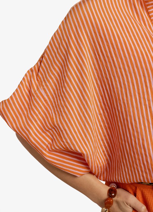 Studio Anneloes Tuniek met streepprint - detail 3 oranje