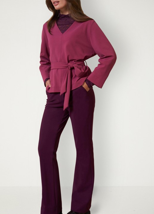 Studio Anneloes Vesper top met strikceintuur - voorkant 3 roze